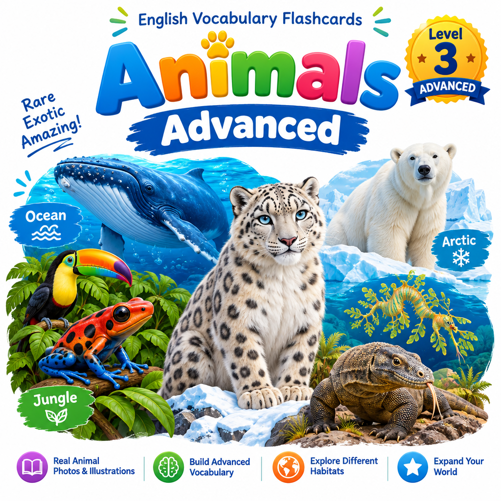 Animals Vocabulary Flashcards Advanced Level 3 cover