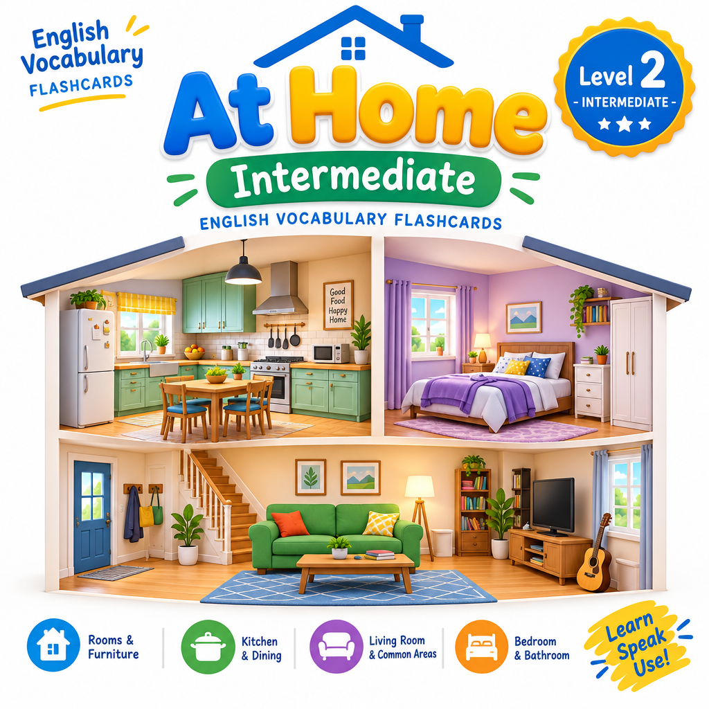 At Home Vocabulary Flashcards Intermediate Level 2 cover