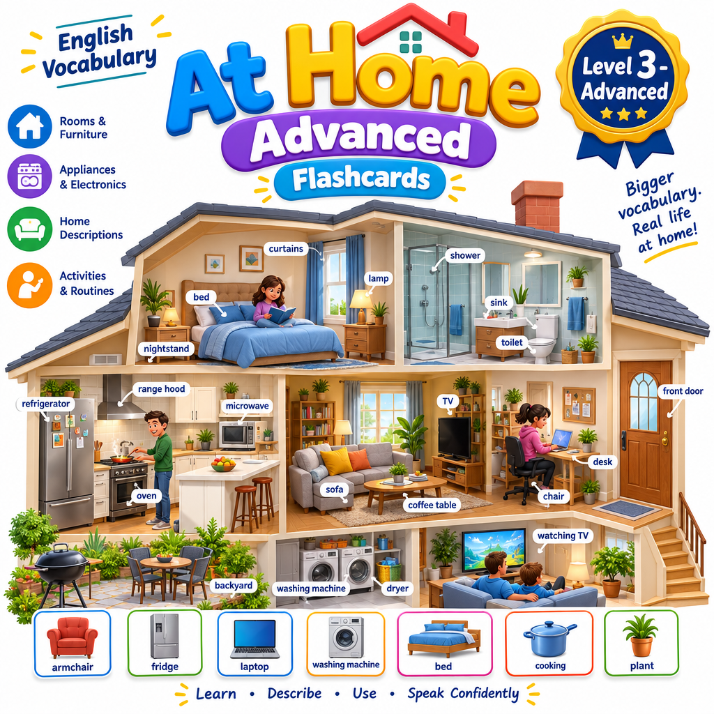 At Home Vocabulary Flashcards Advanced Level 3 cover