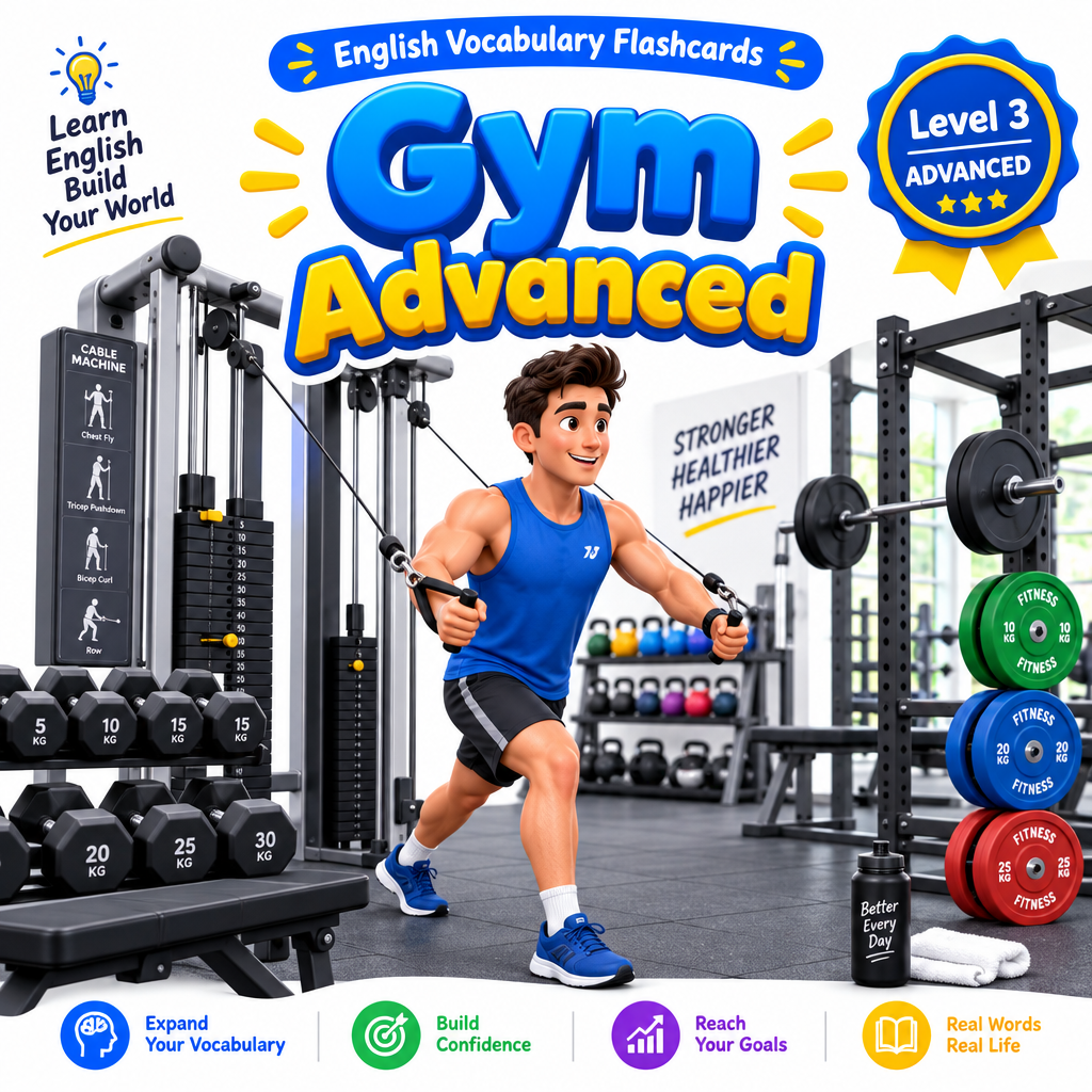 Gym Vocabulary Flashcards Advanced Level 3 cover