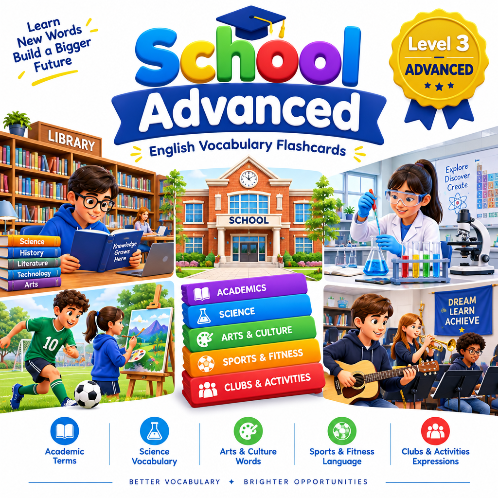 School Vocabulary Flashcards Advanced Level 3 cover