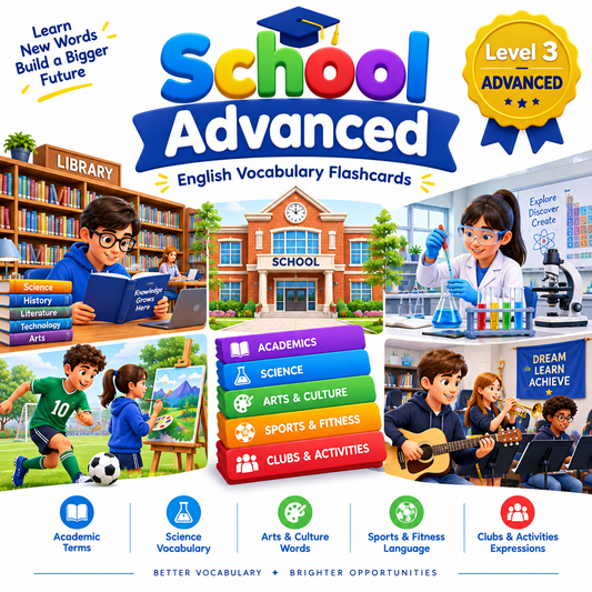 School Vocabulary Flashcards Advanced Level 3 cover