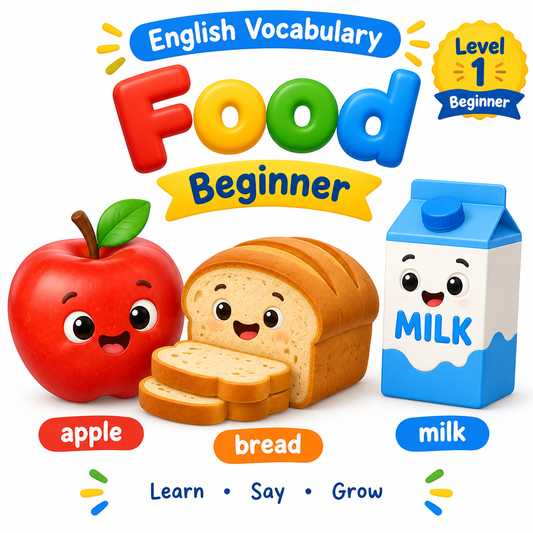 Food Vocabulary Flashcards Beginner Level 1 cover