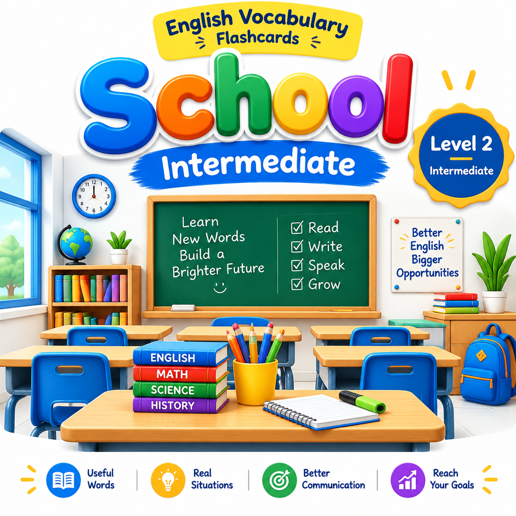 School Vocabulary Flashcards Intermediate Level 2 cover