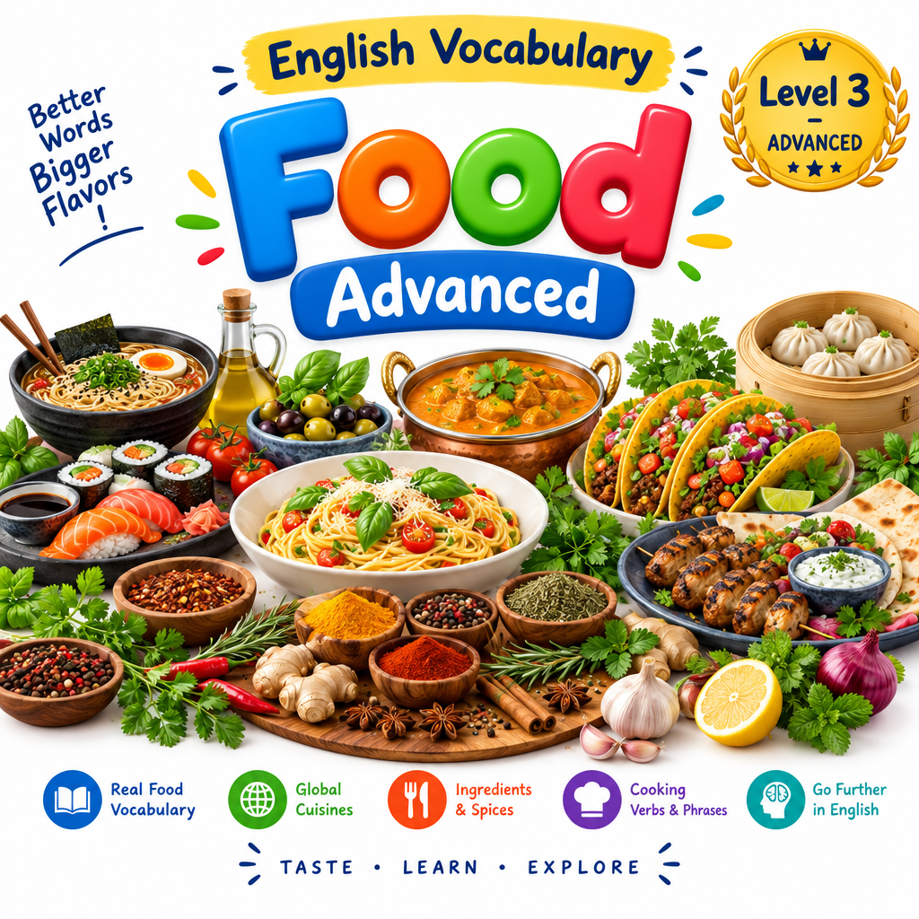 Food Vocabulary Flashcards Advanced Level 3 cover