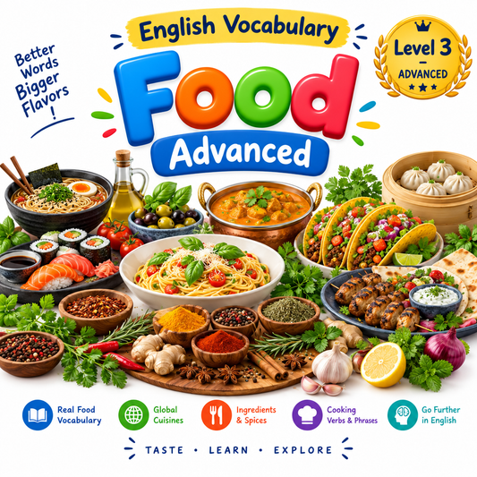 Food Vocabulary Flashcards Advanced Level 3 cover
