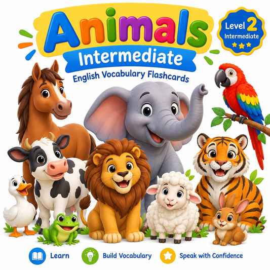 Animals Vocabulary Flashcards Intermediate Level 2 cover