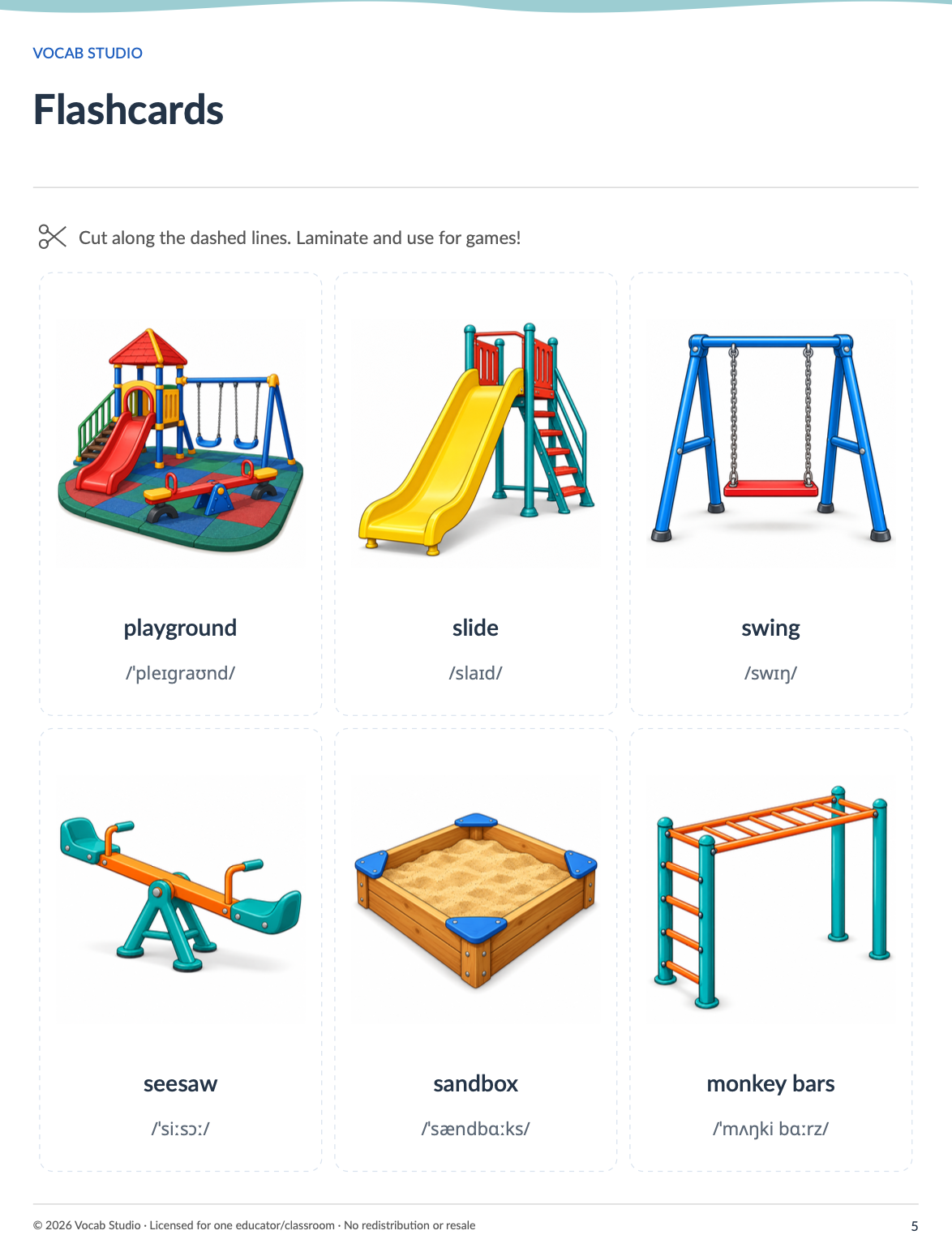 Flashcards page