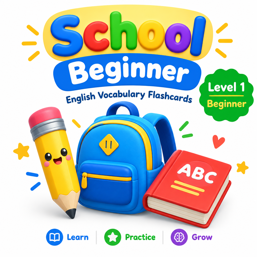 School Vocabulary Flashcards Beginner Level 1 cover