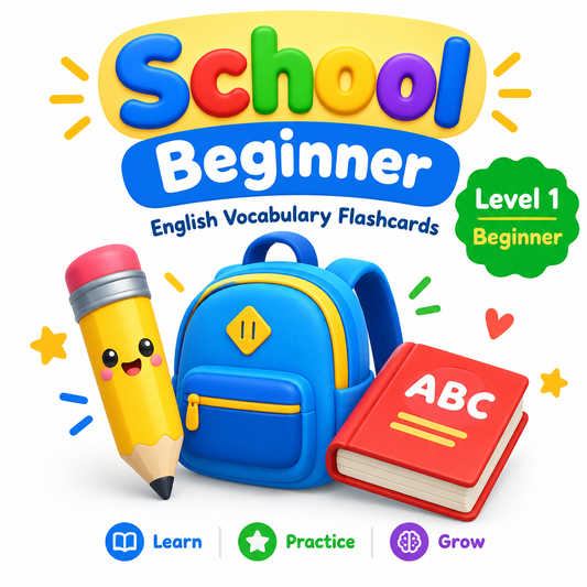 School Vocabulary Flashcards Beginner Level 1 cover